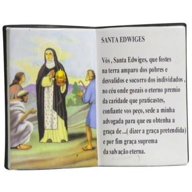 Imagem de Livro de Oração Santa Edwiges Resina Porta Caneta 15cm - Zona Livre