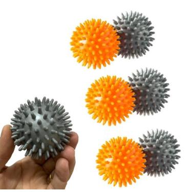 Imagem de Kit  6 Bolas Cravo Massagem 6,5 Cm Propriocepção VP1058 Vollo Cinza e 
