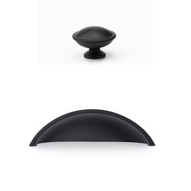 Imagem de Kit 16 Puxador Concha  E Botão  Colonial Para Moveis - Telis Ferragens