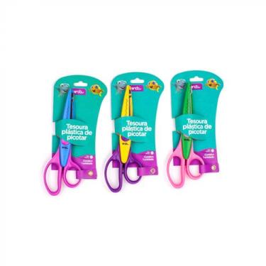 Imagem de Tesoura Plástica Picotar Lâmina Metal Onda