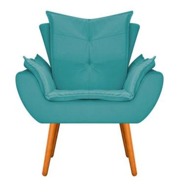 Imagem de Poltrona Decorativa Fenzzi Pés Palito Mel Sala de Espera Recepção Sued