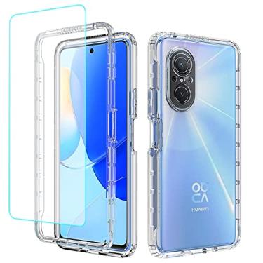 Imagem de Tothedu Capa de telefone para Nova 9 SE/Honor 50 SE JLN-LX1 JLN-LX3 capa com protetor de tela de vidro temperado, capa protetora completa transparente de policarbonato rígido TPU para Huawei Nova 9 SE
