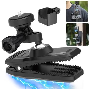 Imagem de HAFOKO Suporte magnético para mochila OSMO Pocket 3 com clipe de rotação de 360° compatível com DJI OSMO Pocket 3 acessórios/GoPro Hero 12/11/10/9/8/7/6/5/Insta 360 X4 X3 X2 X ONE RS R GO3