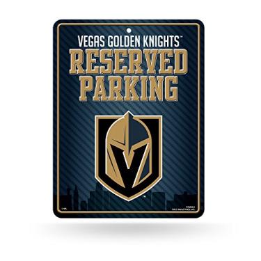 Imagem de Decoração de placa de estacionamento de metal NHL Vegas Golden Knights 21,5 cm x 28,9 cm