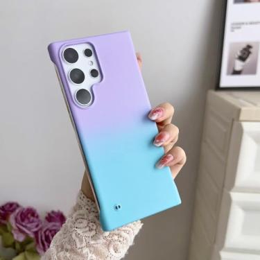 Imagem de Capa ultrafina gradiente colorida fosca à prova de choque para Samsung Galaxy S23 S22 S21 S20 Plus Ultra sem moldura capa de plástico rígido, A6, para Samsung S22 Ultra