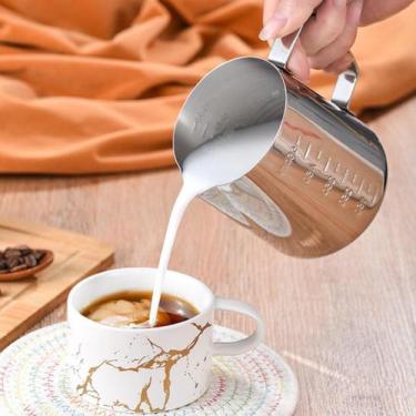 Imagem de Leiteira Jarra Inox Para Café Barista 350ml Cremeira Americana - Jarra