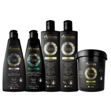 Imagem de Kit Arvensis Cachos Shampoo Condicionador Mascara 2 Ativador 500ml cre