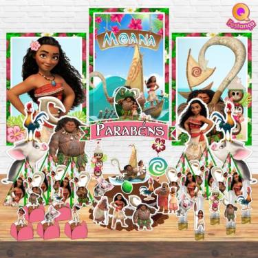 Imagem de Kit Decoração de Festa Aniversário Bolo Topper Moana  Qfestança -78 It