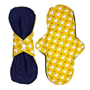 Imagem de Kit c/5 Absorvente Ecológico Noturno Reutilizável de Pano com abas 100