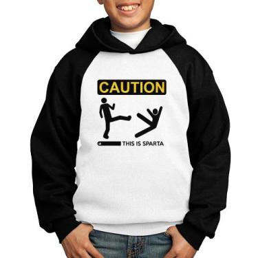 Imagem de Moletom Infantil This is Sparta - Foca na Moda, Branco, Preto, 6