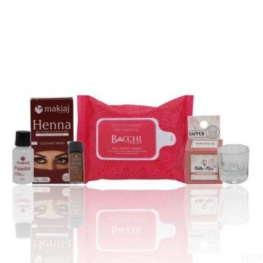 Imagem de Kit Henna Sobrancelhas Makiaj Dappen Glow Pink, Henna Castanho Escuro