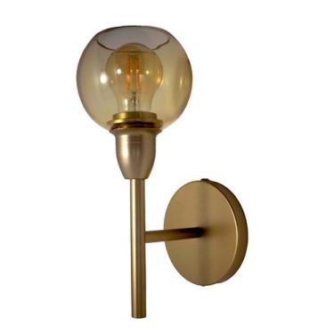 Imagem de Lustre Arandela Bola 12cm Globo Âmbar Dourado 123 - ILUMINAMUNDO
