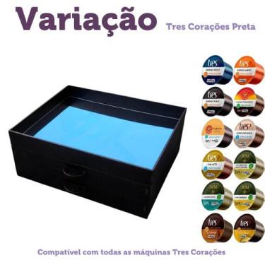 Imagem de Bandeja porta capsula com 2 gavetas cantinho do café espelhada luxo su