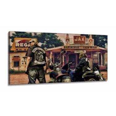 Imagem de Quadro Decorativo Sons Of Anarchy Artístico em Tecido Canvas 130x60 - 