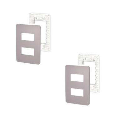 Imagem de 2 Placa/Espelho Axis Grey 4x2 S730121224 Orion Schneider