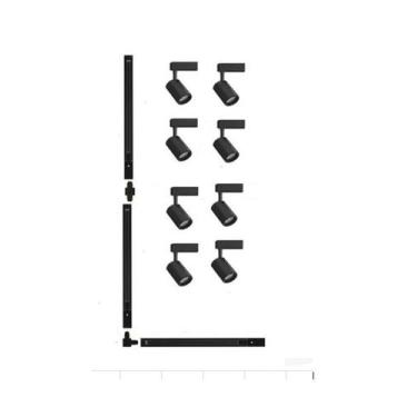 Imagem de Luminária Modelo L Trilho 3m + 6 Spots Led 7w Preto - BWY, 6000K
