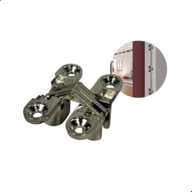 Imagem de Dobradiça Invisivel 45X12Mm 180 Niquelada Criativa