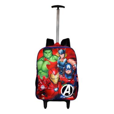 Imagem de Mochila Vingadores Avengers 3d Infantil Masculina Rodinhas G - Luxcel