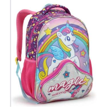 Imagem de Mochila de Costas Infantil Escolar Unicornio Glitter Menina - SEANITE