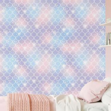 Imagem de Papel De Parede Abstrato Escama Sereia Quarto Menina Rosa 3m - Final D