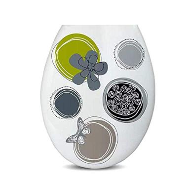 Imagem de Assento de vaso sanitário fácil de montar, belo design impresso, substituição, tampa de vaso sanitário espessada, painel PP tipo U universal para banheiro-pastoral