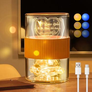 Imagem de AO LI GEI - Lâmpada de Mesa Acrílica Luz Noturna LED, Decoração de Iluminação de Mesa LED, Presentes de Dia dos Namorados, Multifuncional, Bege, Moderno