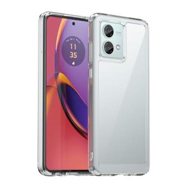 Imagem de HTXWXJC Capa para Moto G84, Motorola G84, XT2347 Capa com protetor de tela, capa rígida de policarbonato transparente à prova de choque fina para Motorola Moto G84 5G transparente