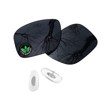 Imagem de Raydi Lentes de reposição de policarbonato e protetores de nariz para óculos de sol quadrados RayBan Chromance RB4264 58 mm - preto sólido - polarizado