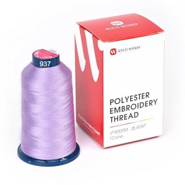 Imagem de Linha de bordado roxa Richword 4000M (4374Y) 40WT fio de poliéster 100 cores selecionadas para várias agulhas comerciais e máquina de bordar de agulha única 0937