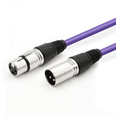 Imagem de DREMAKE Cabo de microfone XLR macho para XLR fêmea de 3 pinos profissional para equipamentos de gravação, mixagem e iluminação - 100 metros/roxo