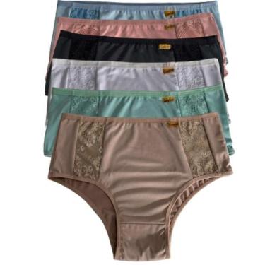 Imagem de Kit Calcinha Plus Size Com 6 Cós Alto Lingerie Feminino Calçola Cintur