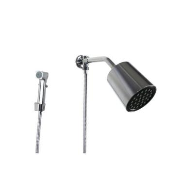 Imagem de Ducha ABS Cromada Redonda 11 cm c/ Ducha de Mão com Trava - AMG Metais