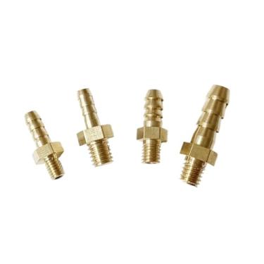 Imagem de hardware 5pcs Mini Brass Pipe Fitting Connector Adapter M4 M5 M6 M8 Metric Male Thread To 3mm 4mm 5mm 6mm Hose Barb OD Junta de tubo(M4x0.7 to 3mm)