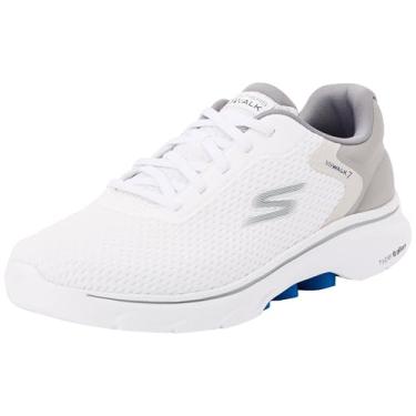 Imagem de Skechers Tênis masculino Go Walk 7-The Construct, Branco/Cinza, 7.5