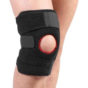 Imagem de Joelheira Neoprene Ajustável e Reforço Patelar MBFIT, Preto