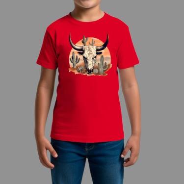 Imagem de Camisetas infanto juvenil Básica Casual Gola Redonda Cabeça Boi - RodL