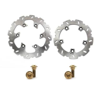 Imagem de Discos de freio dianteiros traseiros rotores com parafusos de montagem para Suzuki AN Burgman 250 1998-2002, AN Burgman 400 1999-2000, peças de acessórios de reposição de motocicleta