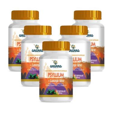 Imagem de 5x Suplemento Psyllium c/ Laranja Moro 60 Caps 500mg - Ananna Store