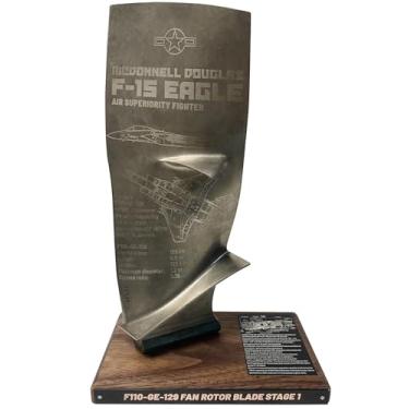 Imagem de Moderock Pás autênticas de motor turbofan de avião de caça F-15, presentes colecionáveis para entusiastas militares pais namorados (lâmina de primeiro estágio)