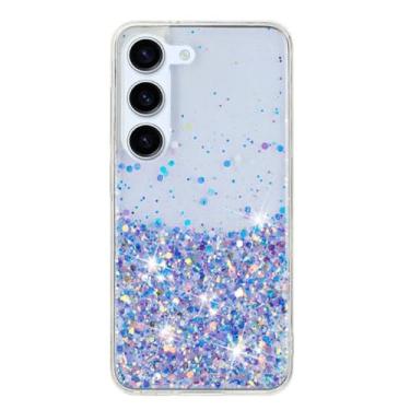 Imagem de Capa de celular com glitter brilhante noturno para Samsung Galaxy S23 S24 Ultra S23 S24 Plus A54 A34 A25 A15 A35 A55 5G, capa traseira antiqueda, roxa, para S24Ultra