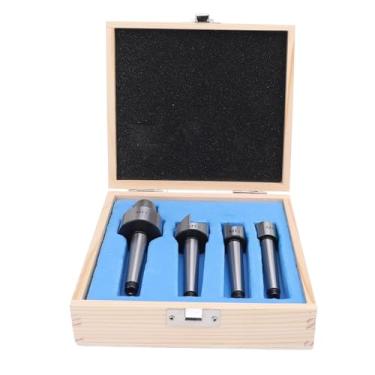 Imagem de 4 PCs MT1 Aço de Aço Torno de Madeira Live Center Drive Spur Cup Arbor Com Caixas de Madeira, Centro de Lata de Madeira Conjunto de Centro Live, MT1 Arbor Live Center Drive Spur