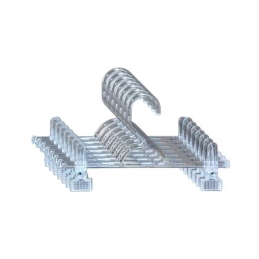 Imagem de Kit 25un. Cabide Saia Infantil Fixo c/ Presilha G Em Ps Cristal