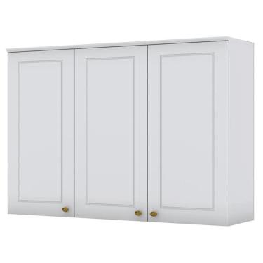 Imagem de Armario Aéreo 3 Portas MDF 120 Cm Americana C352 Branco Henn