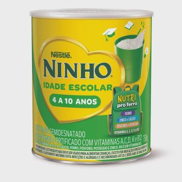 Imagem de Leite em Pó Semidesnatado Ninho Idade Escolar 4 a 10 Anos 750g