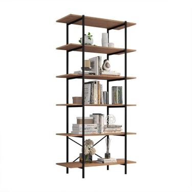 Imagem de Estante Multiuso 06 Prateleiras Porto Industrial Preto-demolição - Pallazio