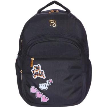 Imagem de Mochila Escolar Feminina Juvenil Nylon Amassa Oh Yeah Wincy, preta