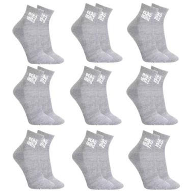 Imagem de Kit 9 Pares Meias Ecko Unltd Cano Médio Feminino, Cinza, 34-38