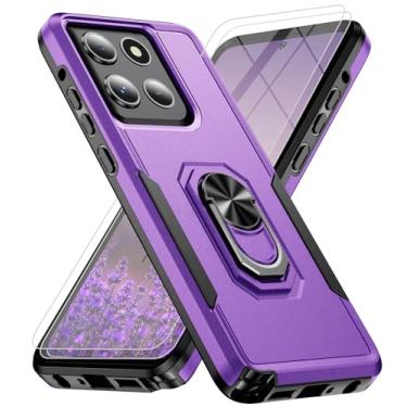 Imagem de Capa para Motorola Moto G Stylus 5G 2025 [proteção contra quedas de grau militar] com 2 películas de vidro temperado, capa com suporte magnético resistente à prova de choque para Moto G Stylus 5G 2025