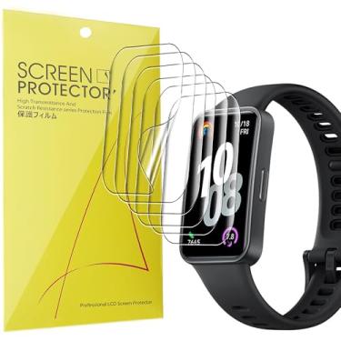Imagem de Lamshaw Protetor de tela compatível com HUAWEI Band 10, [pacote com 6] Película transparente TPU de cobertura total compatível com HUAWEI Band 10 (pacote com 6)