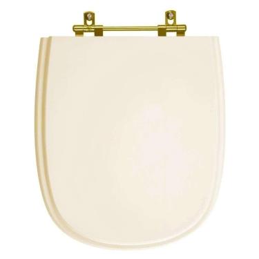 Imagem de Assento Sanitário Poliester Sabatini Areia Para Vaso Icasa Com Ferragem Dourada